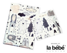 La Bebe™ Cotton Bedding Set 105x150/40x40 Art.177618 Scandic Fantasy Animals