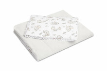COTTON-MUSLIN SET PACK. FOREST FOXES GRAY