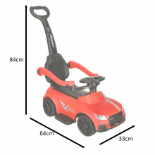 Ikonka Art.KX4413_2 3-in-1 car pushchair with sound, lights red