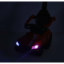 Ikonka Art.KX4413_2 3-in-1 auto ratiņi ar skaņu, gaismām, sarkanā krāsā