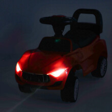 Ikonka Art.KX4411_2 Vaikiškas vežimėlis automobilis su garsu ir šviesomis raudonas