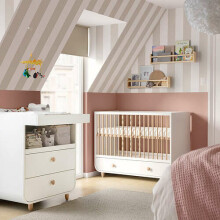 Made in Sweden Myllra Art.895.061.24 White Komplekts:bērnu gultiņa ar atvilktni+kumode