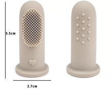 Little Eater Art.brush03 Brown/Beige Silicone toothbrush - finger brush 2pcs.