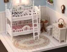 Stomble Family Toys Compatible with Sylvanian Families Art.183586 Divstavīga gulta ( savienojams ar Sylvanian Families)