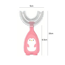 Bebe Basic Kids U-Shaped Toothbrush Art.h01 Col.Pink U-veida bērnu zobu birste