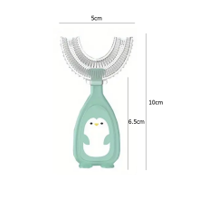 Bebe Basic Kids U-Shaped Toothbrush Art.h01 Col.Green formos dantų šepetėlis