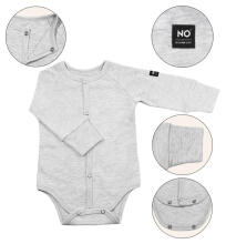 La Bebe™ NO Baby Body Art.184103 Grey  Zīdaiņu bodiji no 100%  kokvilnas ar garām piedurknēm