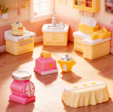 Stomble Family Toys Compatible with Sylvanian Families Art.184127  Virtuves komplekts ( Savienojams ar Sylvanian Families)