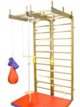 Climbing Rack Art.R7U Col.001 Wooden Climbing Wall Set 230x67x10cm