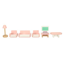 Ikonka Art.KX3437 Dolls' house furniture wooden pink