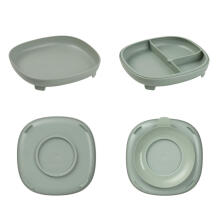 Plate with suction cup 2in1, sage, b.box