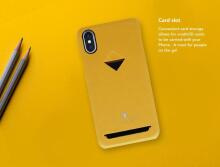 VixFox Card Slot Back Shell for Iphone XR mustard yellow