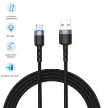 Tellur Data Cable USB to Micro USB LED Nylon Braided 1.2m Black