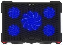 Tellur Cooling pad Basic 17, 5 fans, LED, Black