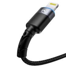 Tellur Data cable USB to Lightning LED, Nylon Braided, 1.2m black