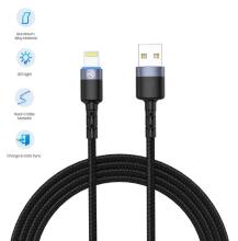 Tellur Data cable USB to Lightning LED, Nylon Braided, 1.2m black