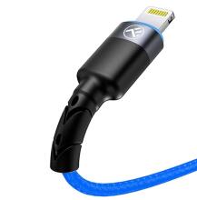 Tellur Data Cable USB to Lightning with LED Light, 3A 1.2m Blue