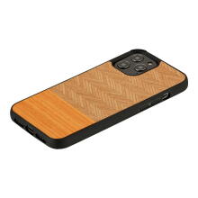 MAN&WOOD case for iPhone 12 Pro Max herringbone arancia black