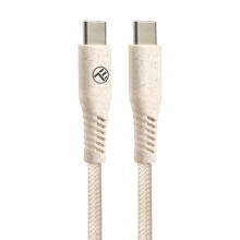 Tellur Green Data Cable Type-C to Type-C 3A PD60W 1m nylon cream