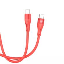 Tellur Silicone Type-C to Type-C Cable PD60W 1m Red