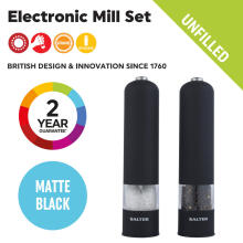 Salter 7524 BKXRUP1 Matt Black Electronic Mill set