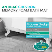 Beldray LA032647LGRYUFFEU7 Antibac Chevron Memory Foam Bath Mat