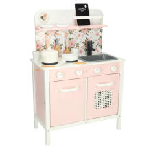 Ikonka Art.KX3832 Wooden kitchen pink flowers oven LULILO