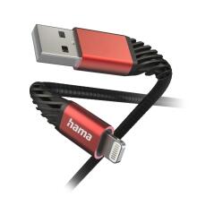 Hama 00201538 Extreme Charging Cable USB-A - Lightning 1.5m Nylon black/red