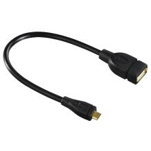 Hama 00173892 USB 2.0 Adapter Cable, OTG micro B plug - A socket 15cm black