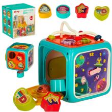 Ikonka Art.KX3596_1 Sensory toy educational cube 6in1 blue