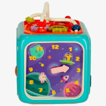 Ikonka Art.KX3596_1 Sensory toy educational cube 6in1 blue