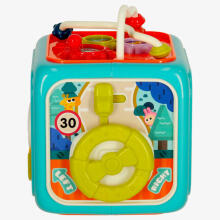 Ikonka Art.KX3596_1 Sensory toy educational cube 6in1 blue