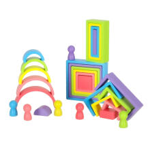 Ikonka Art.KX3508 Rainbow montessori educational wooden blocks