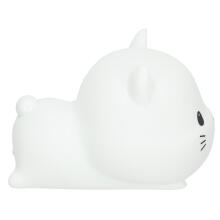 Ikonka Art.KX3695 Silicone night light white RGB cat lying down