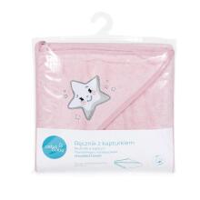 Hooded towel pink star 100x100 Ceba Baby