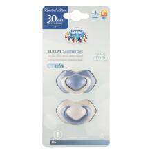 Canpol babies Set of Silicone Symmetrical Soothers 0-6m PURE COLOR 2pcs. 22/655_blu