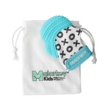 MUNCH BABY teething mitten Aqua Blue X and O MM11AX