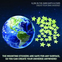 NATIONAL GEOGRAPHIC rinkinys Glow in the Dark 3D Earth and Stars, NGEARTHSTAR2