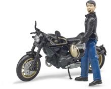 BRUDER motociklas Scrambler Ducati Cafe Racer su vairuotoju, 63050