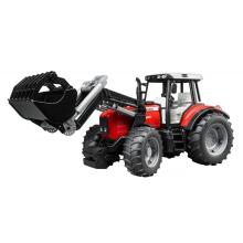 BRUDER Massey Ferguson 7480 krautuvas su priekaba rąstams, 2318