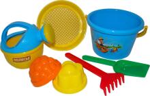 POLESIE set bucket medium; sieve; 2 forms; small watering can; small shovel rake, 4368