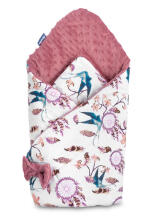 Minky Baby Nest Cone Wrap – birds retro pink