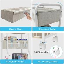 Baby Nappy Trolley Art.199290 Полка для детской комнаты на колёсиках