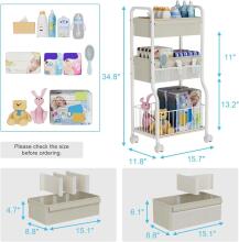Baby Nappy Trolley Art.199290 Полка для детской комнаты на колёсиках