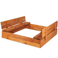 Wooden sandbox Springos SB120SI 120x120cm