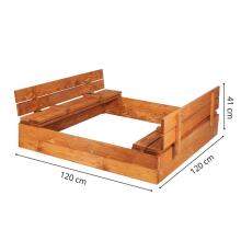 Wooden sandbox Springos SB120SI 120x120cm