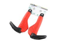 Handlebar grips HORNS, 2pcs, red/black