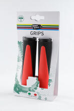 Handlebar grips DOUBLE, 2pcs, red/black