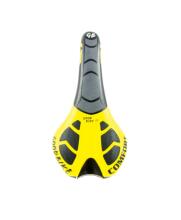 Sport bicycle saddle WHIM, black/yellow