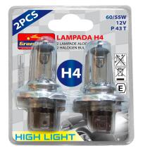 Halogēna spuldzes H4 12V 60/55W P43T LAMPADA H4, 2 gab.